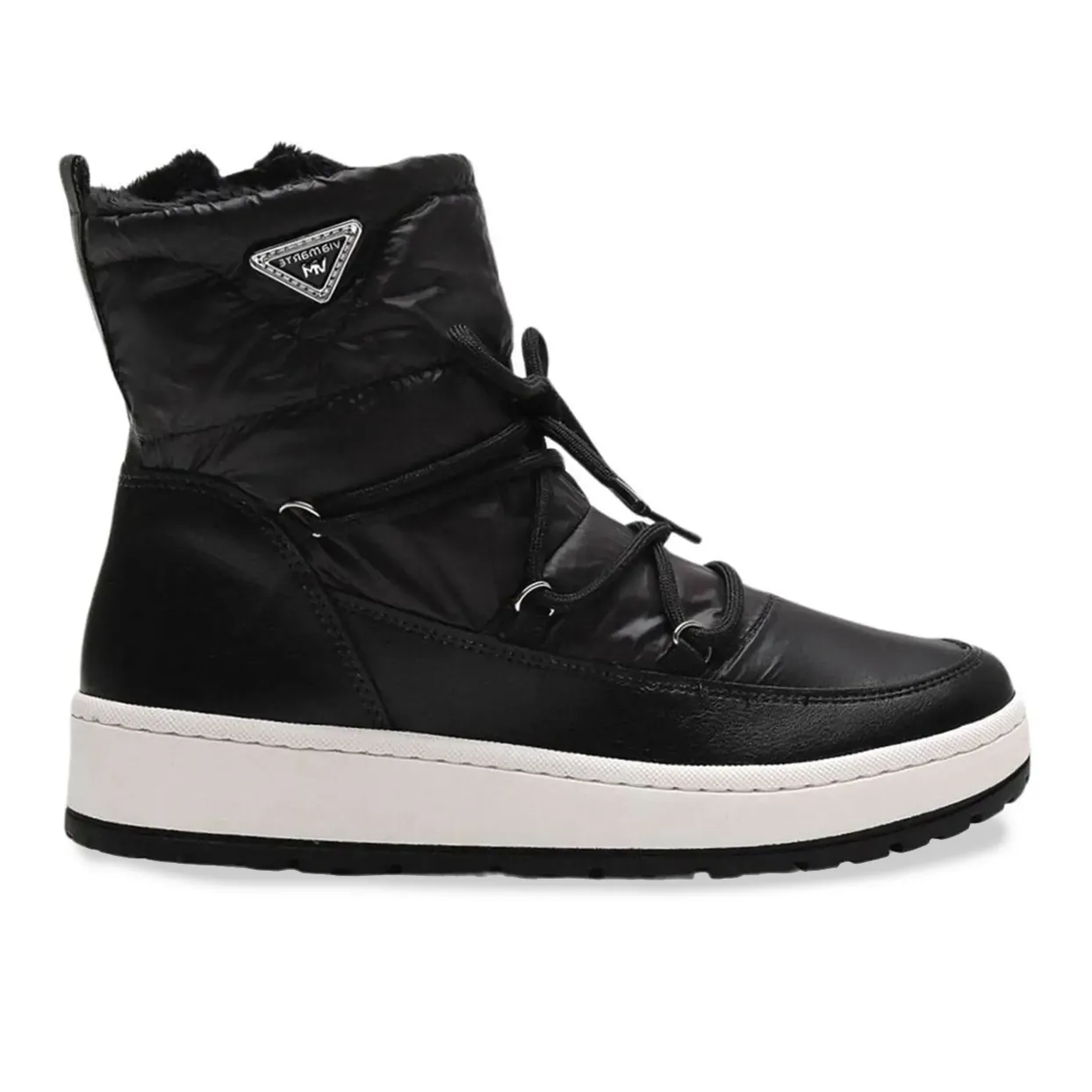 Via Marte Bota 259-001-01 Preto NapaNylon Acetinado -3-